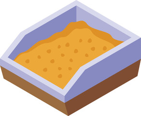 Isometric sandbox vector illustration for children outdoor play area and leisure activity in a vibrant. Playful. And creative 3d design. Perfect for preschool learning and safe