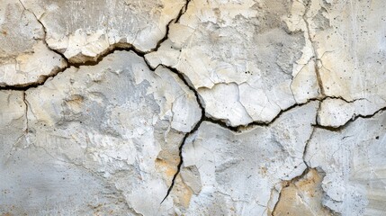 Cracked Concrete Wall Texture Close-Up