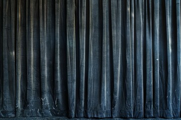 Close up of black theater curtain