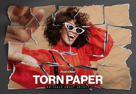 Torn Paper Photo Effect Layout