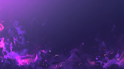 The background is a purple spark smoke background with magic fire particles. A dark cloud and fog overlay design for a nighttime Halloween frame in the background. Violet spells and smoky explosions