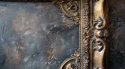 An ornate frame with a detailed molding, its historical design inspired by the great art of the past.