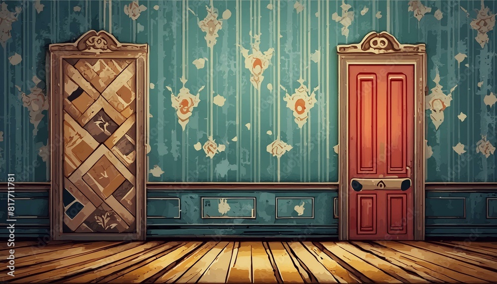 Wall mural Retro Vintage Worn Wall Wallpaper.