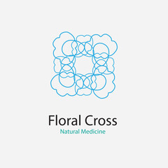 Abstract symbol of logo, Design for Natural Medicine Hospital  Medical emergency logo design, logotype for medical pharmacy.vector floral illustration.eps 10.