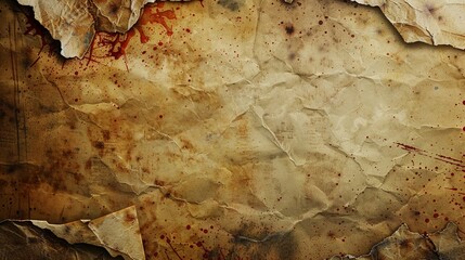 Closeup of a distressed edge on aged paper, detailed with grain and dust, surrounded by a grunge border enhanced with scattered dots and brush effects 8K , high-resolution, ultra HD,up32K HD