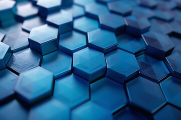 3d hexagon blue abstract background