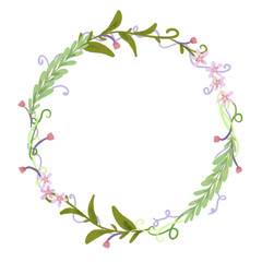 Colorful flower wreath flower frame border illustration