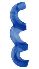 Fototapeta premium Abstract Watercolor shape, blue color, hand painted with texture, isolated from background