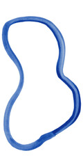 Abstract Watercolor Curve shape, blue color, hand painted with texture, isolated from background