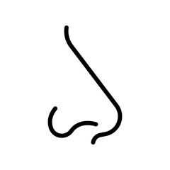 Nose line icon isolated on white background.