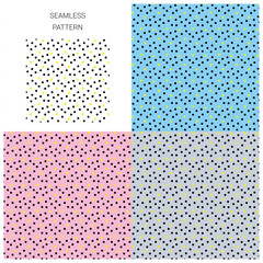 シームレスパターン_ドット_黒イエロー