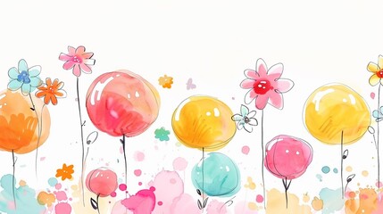 Cool and minimal, this artistic graphic showcases colourful doodles created from liquid ink blobs, perfect for stylish contemporary decor