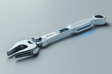 Obraz premium Engineer's wrench in electronic style