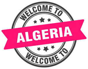 Welcome to Algeria stamp. Algeria round sign