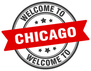 Fototapeta premium Welcome to Chicago stamp. Chicago round sign