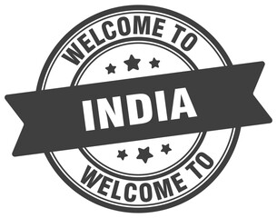 Welcome to India stamp. India round sign