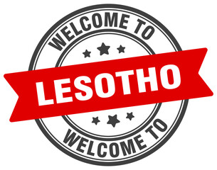Fototapeta premium Welcome to Lesotho stamp. Lesotho round sign