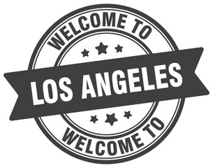 Welcome to Los Angeles stamp. Los Angeles round sign