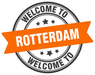 Fototapeta premium Welcome to Rotterdam stamp. Rotterdam round sign