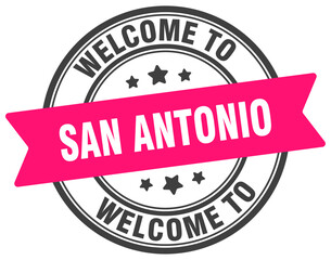 Welcome to San Antonio stamp. San Antonio round sign