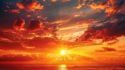 Fototapeta premium Golden sunset sky