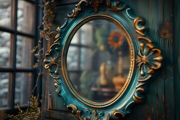 A mirror hanging on a wall