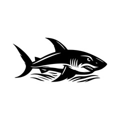 Fototapeta premium Black Shark logo design vector