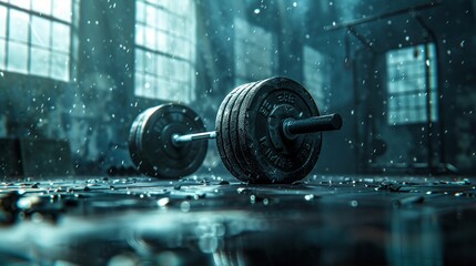 Grunge gym backdrop with a focus on a weightlifting competition, highlighting the power and determination of athletes motivated by personal and competitive goals 8K , high-resolution, ultra HD,up32K H