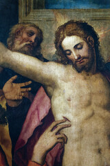 Painting of Resurrected Jesus Christ with Thomas the apostle. Tableau de Jésus-Christ ressuscité...