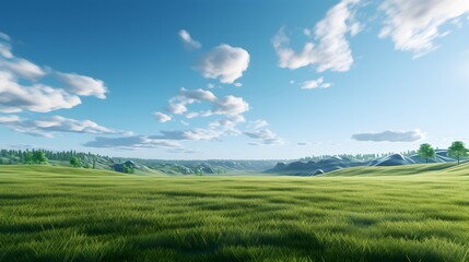 Obraz premium green field background with grass and sky
