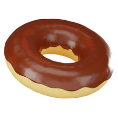 Chocolate Glazed Donut Icon for Sweet Creations. 3D render