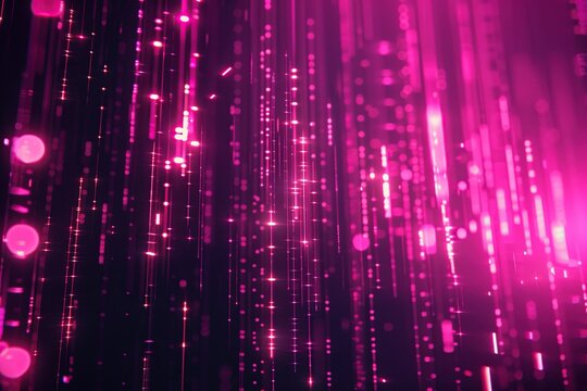 dynamic pink purple lights streaking downward abstract digital rain effect background