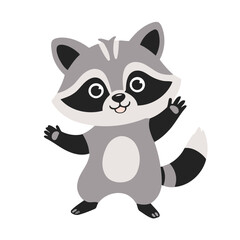 Vector illustration of a delightful Raccoon for early readers' enjoyment