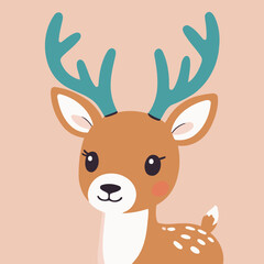 Cute Deer for children story book vector illustration