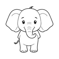 Cute vector illustration of a Elephant for kids