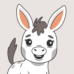 Cute vector illustration of a Donkey for youngsters' imaginative stories