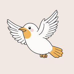 Cute vector illustration of a Bird for kids