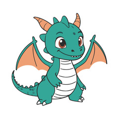 Cute Dragon for preschoolers' storybook vector illustration