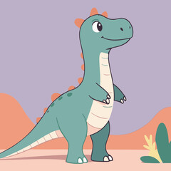 Cute Dino for children story book vector illustration