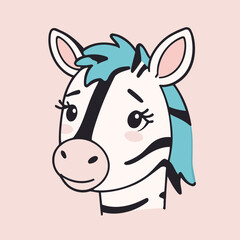 Cute vector illustration of a Zebra for kids