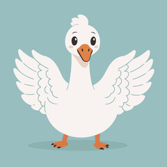 Cute Swan for kids' storybook vector illustration