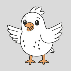 Vector illustration of an adorable Bird for young readers' books