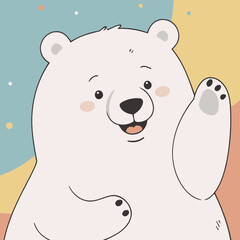 Cute Polarbear for toddlers story books vector illustration