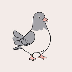 Cute vector illustration of a Pigeon for youngsters' imaginative stories