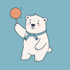 Vector illustration of an adorable Polarbear for young readers' books