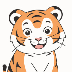Cute Tiger for kids books vector illustration