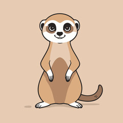 Vector illustration of a cute Meerkat for toddlers story books