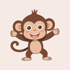 Cute Monkey vector illustration for children