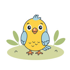 Vector illustration of a lovable Bird for children's picture books