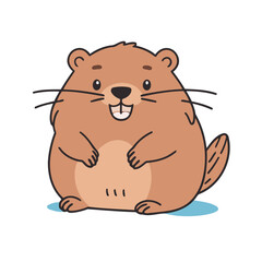 Vector illustration of a cute Beaver for children